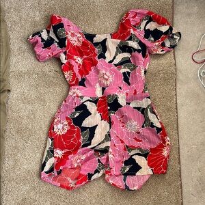 8 Loft Floral Puff Sleeve Romper